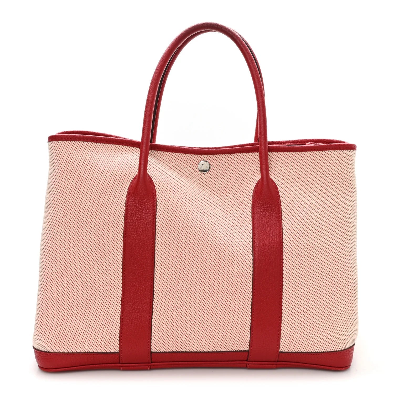 Twill H Negonda Garden Party Tote 36 MM Ecru Rouge Piment