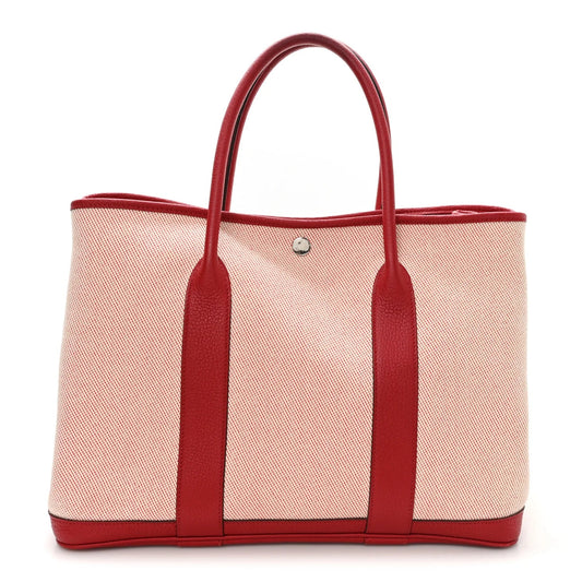 Twill H Negonda Garden Party Tote 36 MM Ecru Rouge Piment
