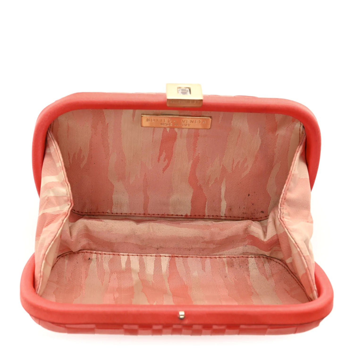 Satin Intrecciato Clutch Orange