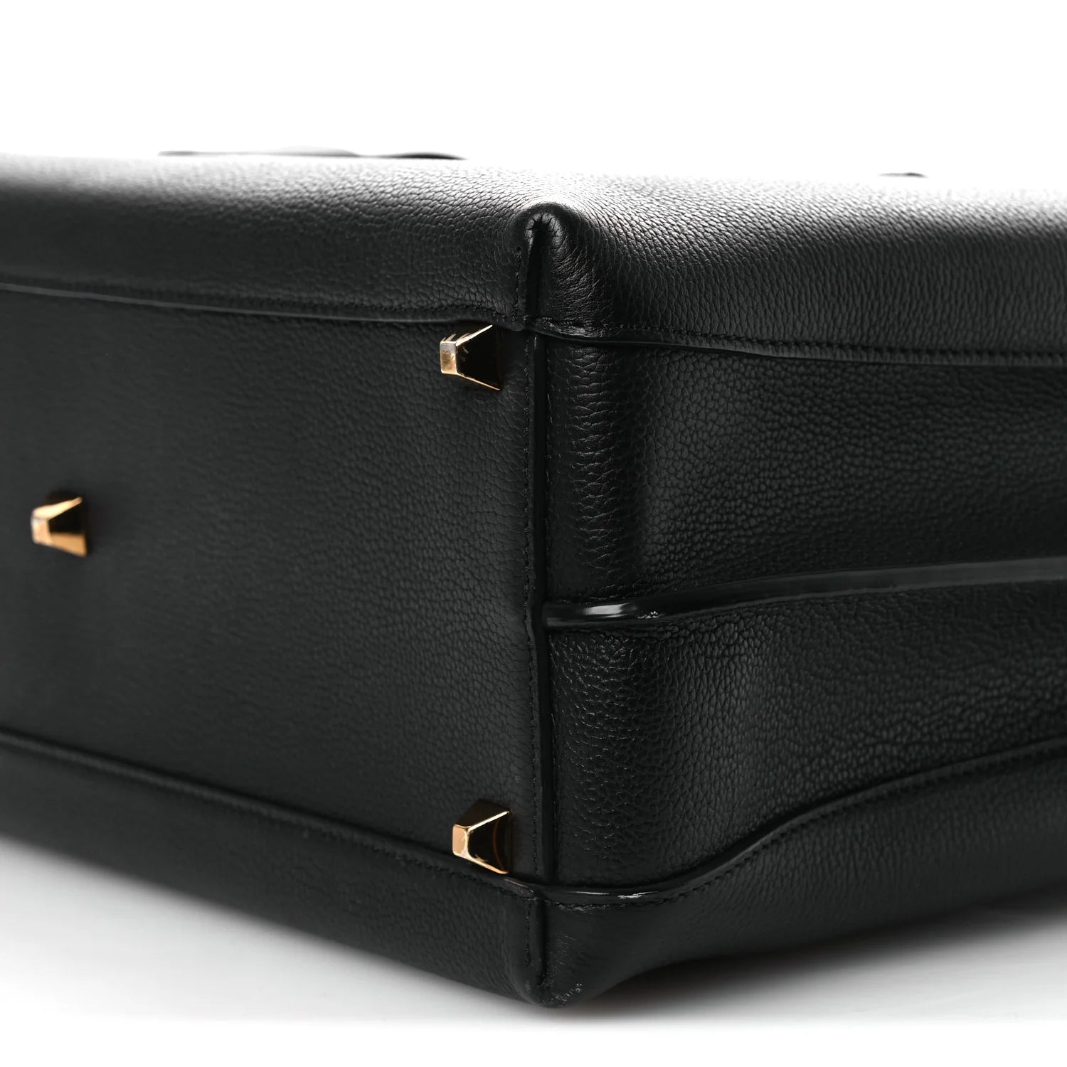 Grained Calfskin Large Milla Tote Black