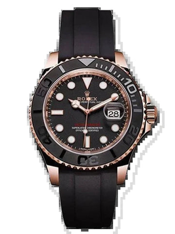 Rolex Rose Gold 18K Oysterflex Yacht-Master Watch 268655 Men'S Watch