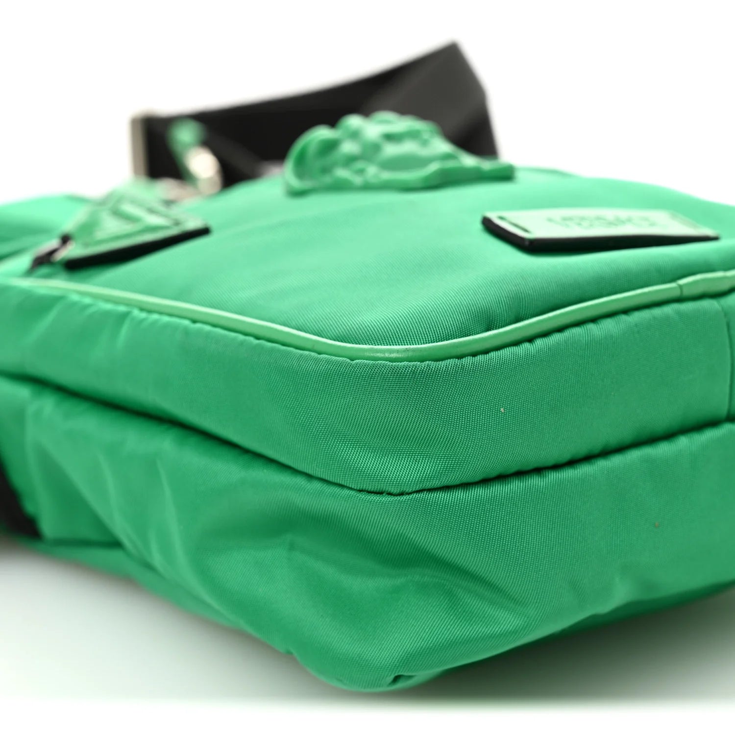 Nylon Palazzo Medusa Crossbody Bag Green
