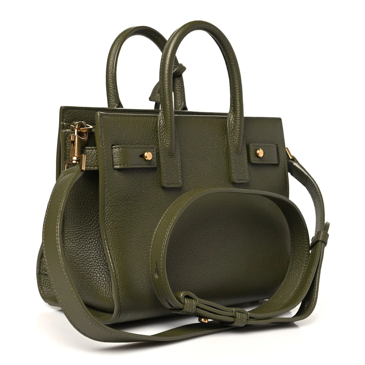Grained Calfskin Nano Supple Sac De Jour Loden Green