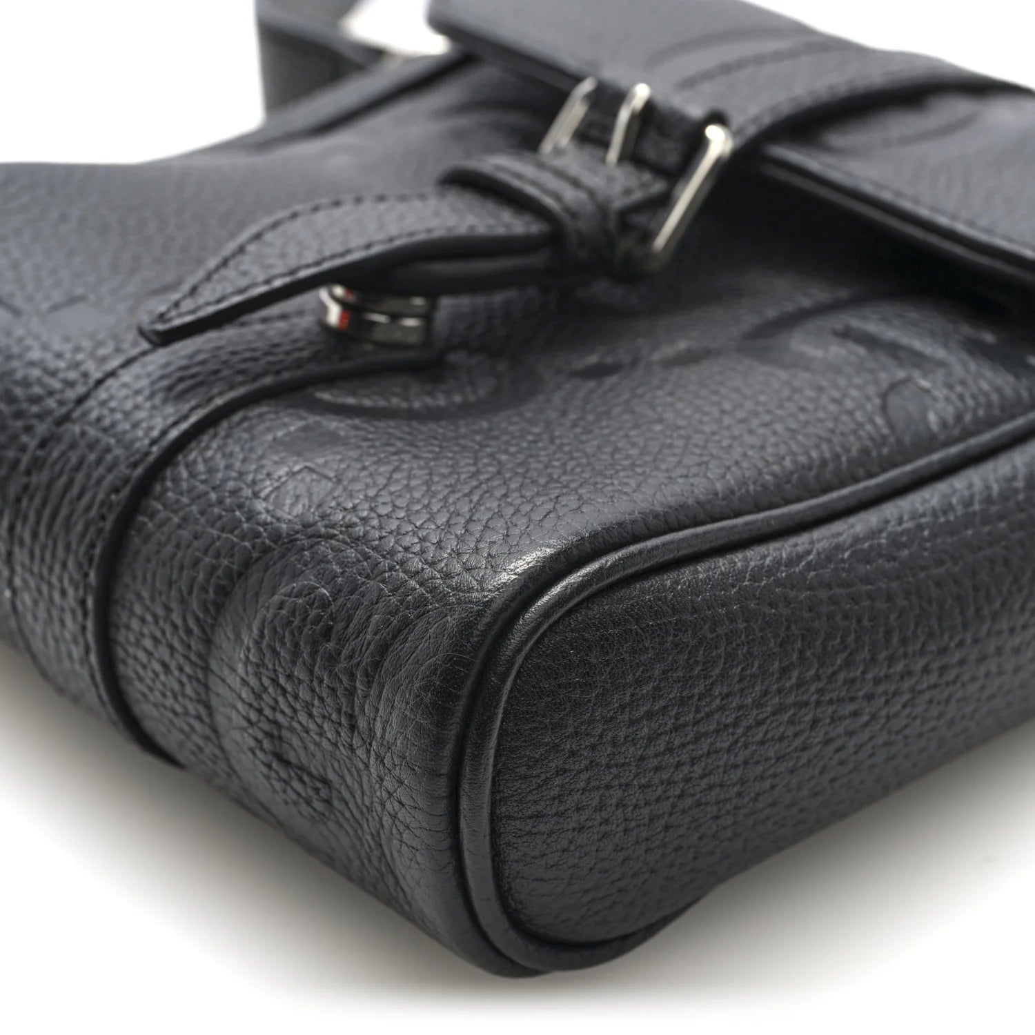 Piuma Calfskin Jumbo GG Embossed Small Messenger Bag Black