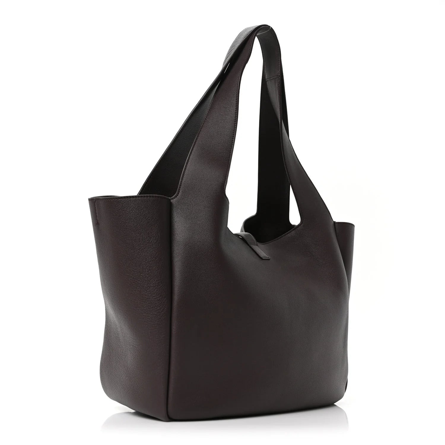 Grained Deerskin Bea Tote Dark Currant