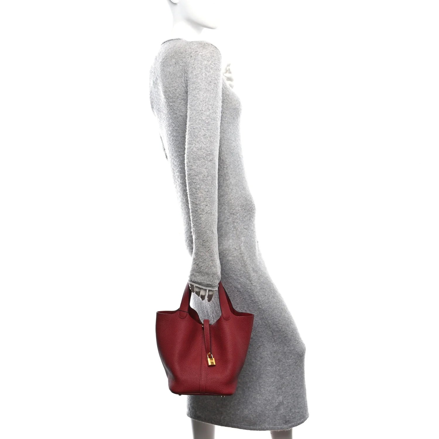 Taurillon Clemence Picotin Lock 22 MM Rouge H