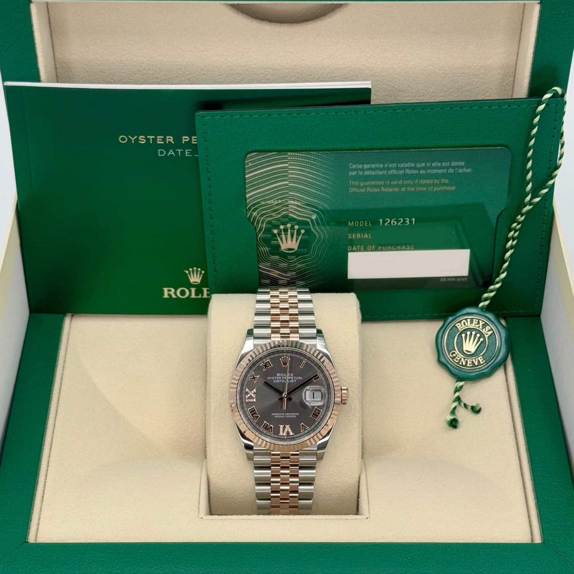 Datejust 36, 18K Everose Gold and Stainless Steel, 36Mm, Ref# 126231-0023