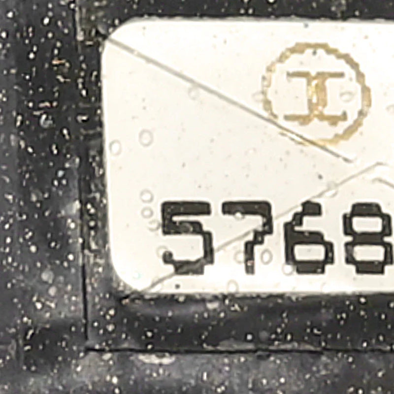 Satin Quilted Crystal CC Square Flap Grey