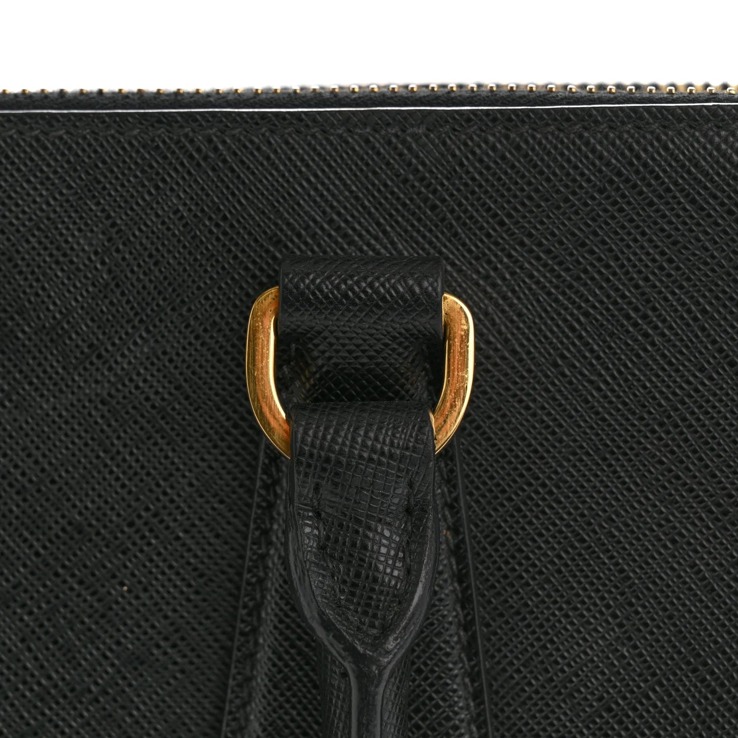 Saffiano Lux Medium Galleria Double Zip Tote Black
