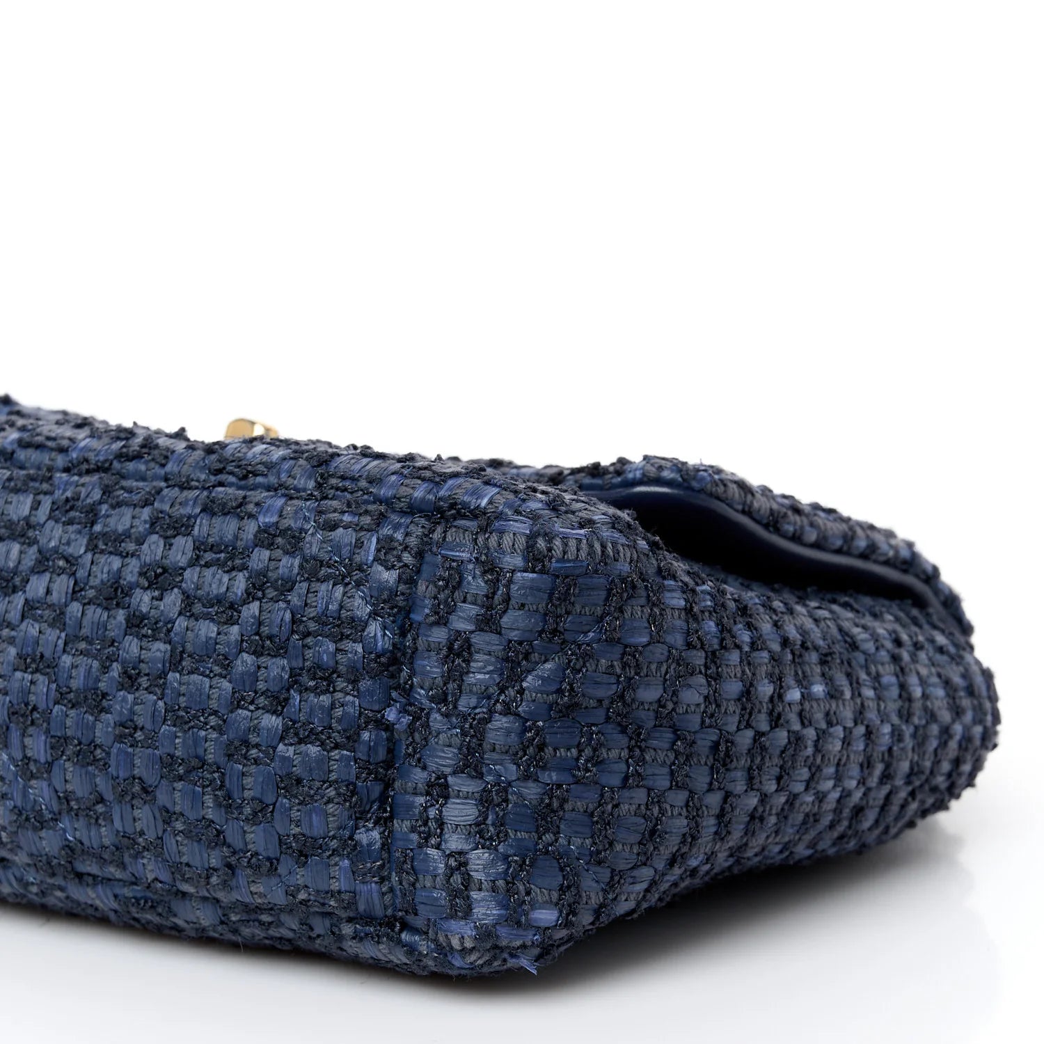 Raffia Tweed Quilted Medium  19 Flap Navy