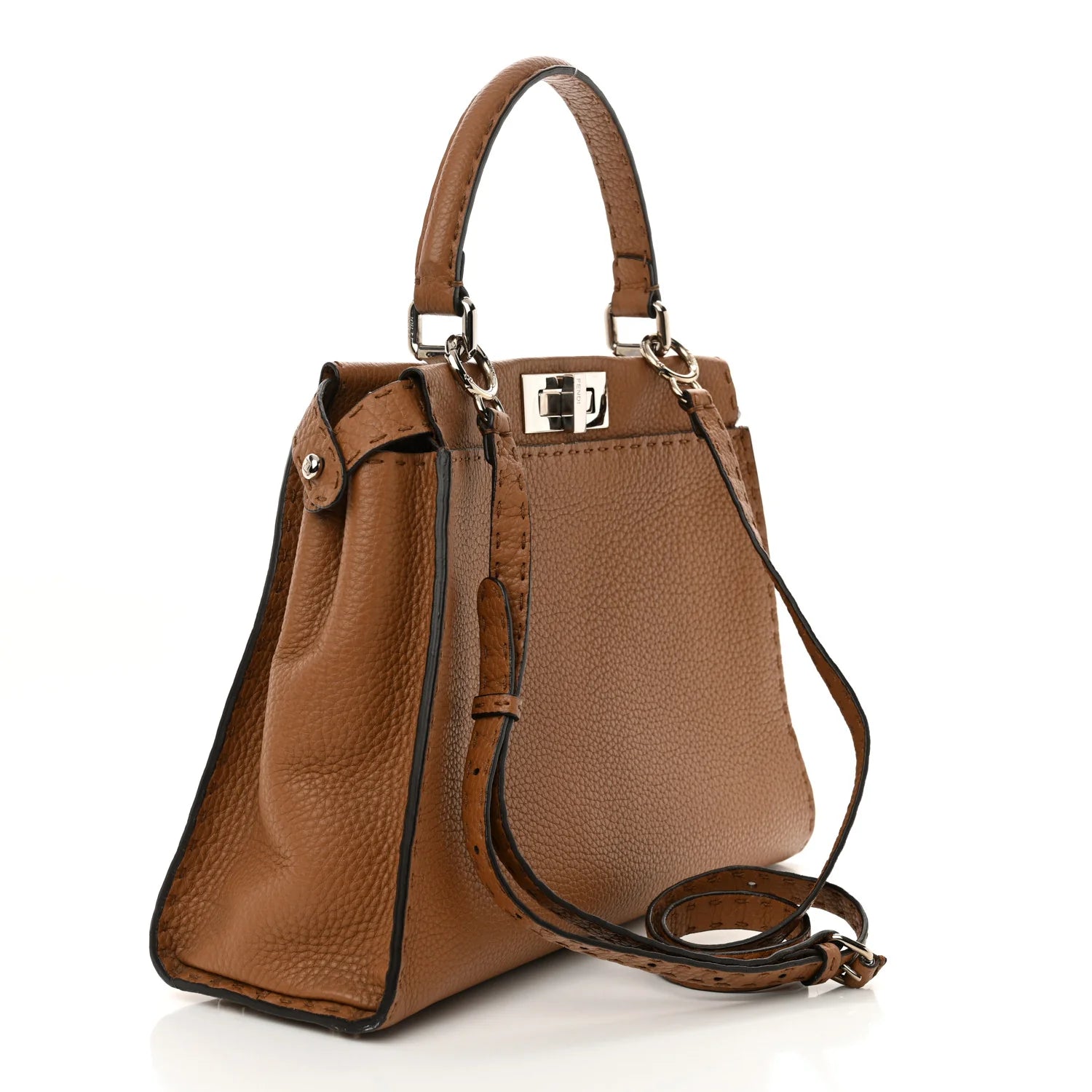 Cuoio Romano Selleria Bi-Color Medium Peekaboo Iconic Satchel Mou Deserto