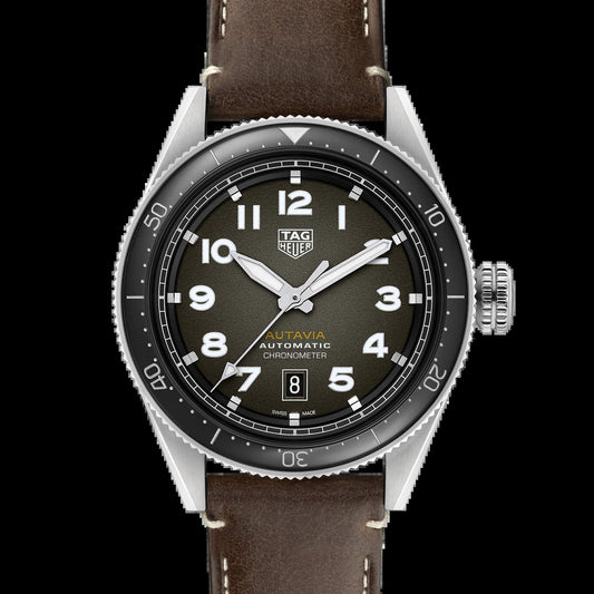 Unworn  Autavia Calibre 5 Chronometer, 42 Mm, Stainless Steel and Ceramic, Ref# WBE5114.FC8266, Box & Papers