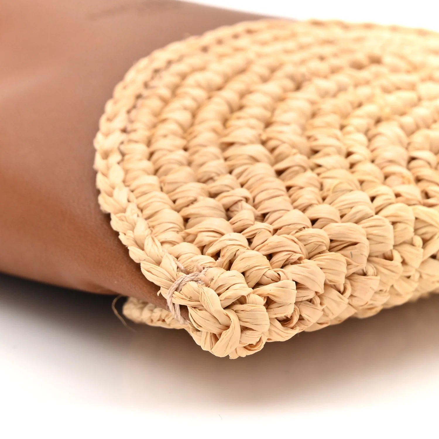 Raffia Cassandre Mini Pochon Crossbody Bag Brick Natural