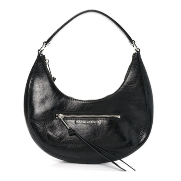 Crinkled Calfskin Cruiser Crescent Bag Black