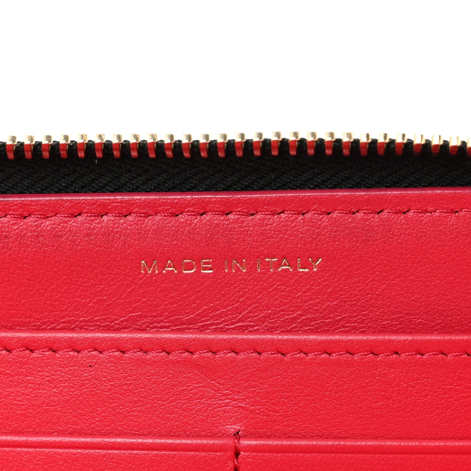 Shiny Aged Calfskin Quilted CC Wallet Black