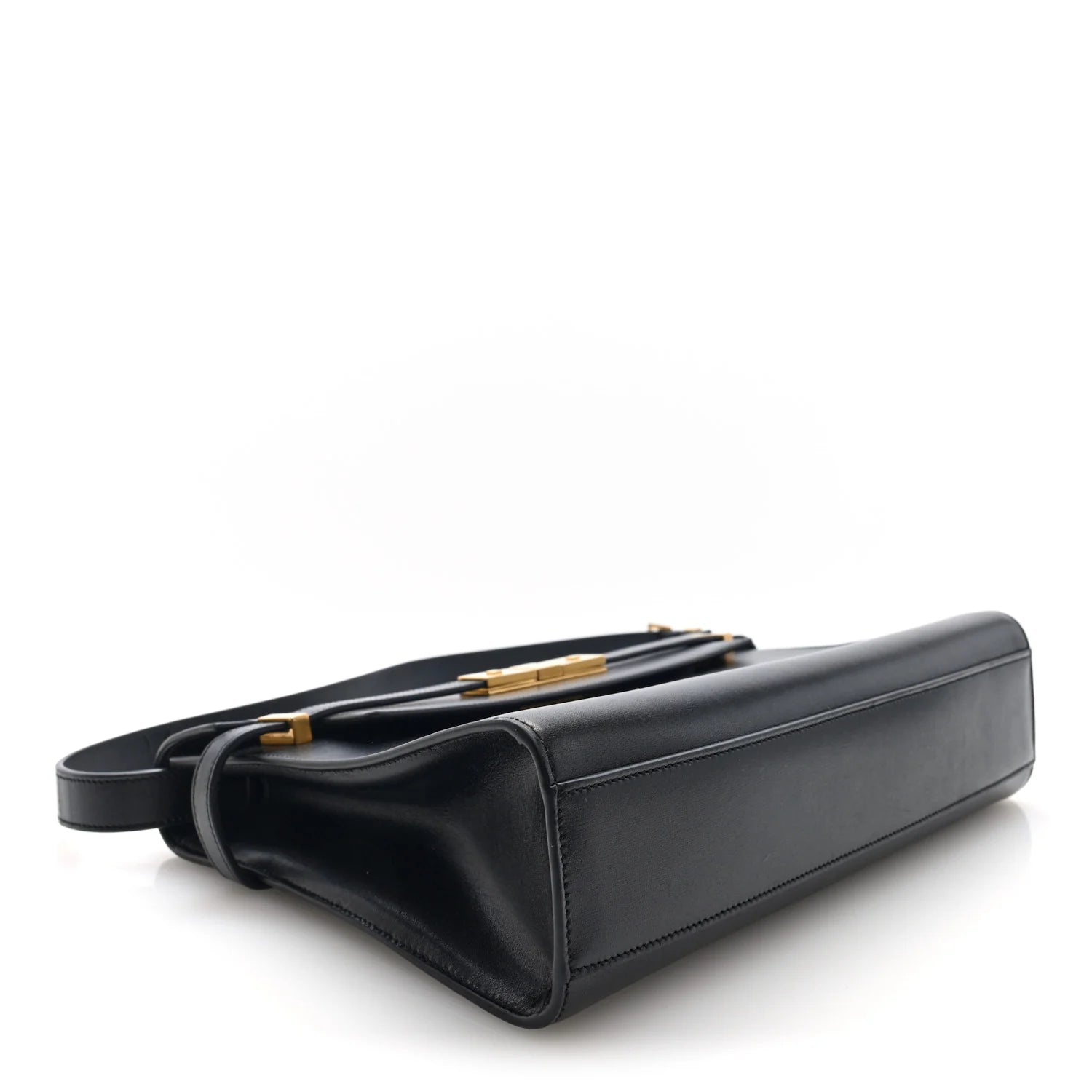 Smooth Calfskin Manhattan Shoulder Bag Black