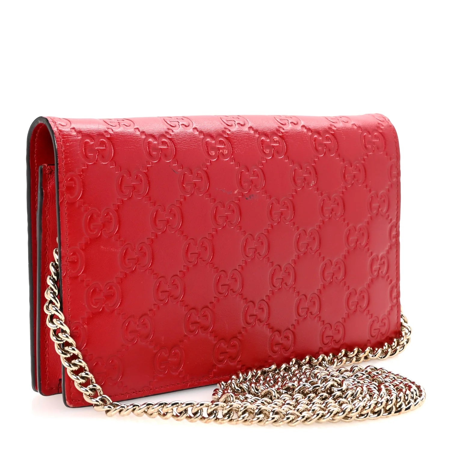 ssima Signature Bowy Chain Wallet Hibiscus Red