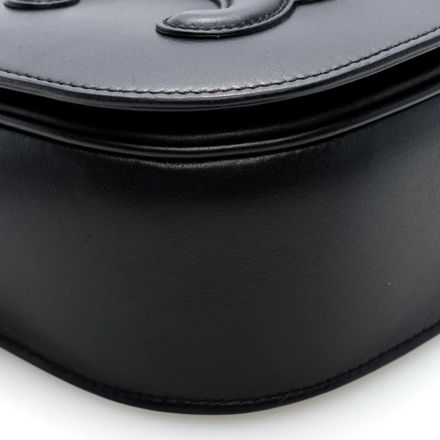 Smooth Calfskin Cuir Triomphe Folco Crossbody Bag Black