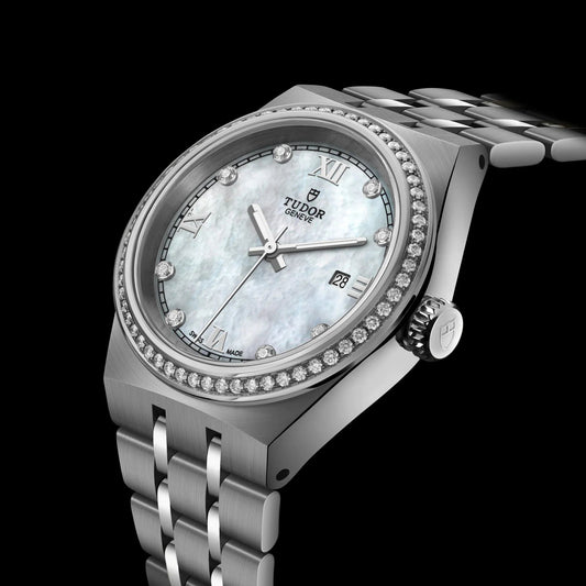 Royal, Stainless Steel and Diamond-Set Dial with Diamond-Set Bezel, 28Mm, Ref# M28320-0001