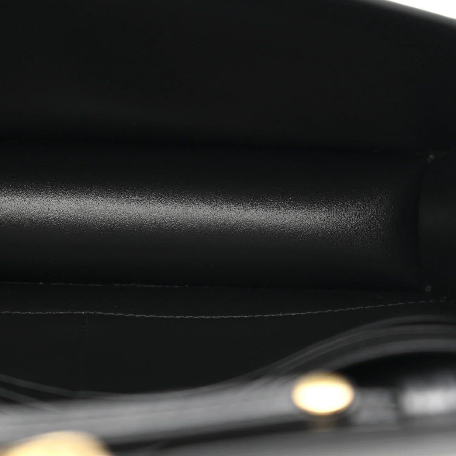 Shiny Calfskin Triomphe Margo Wallet on Chain Black