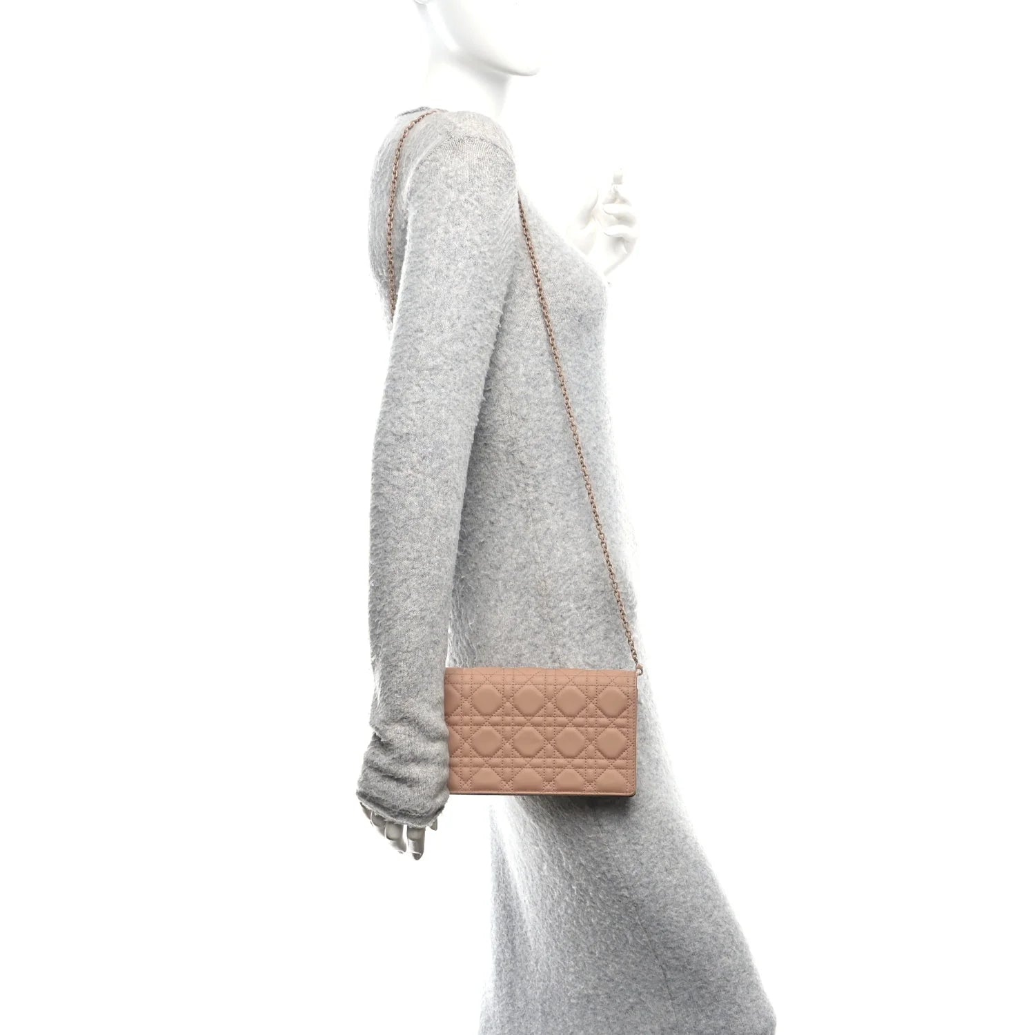 Ultra Matte Calfskin Cannage Lady Dior Clutch Fard