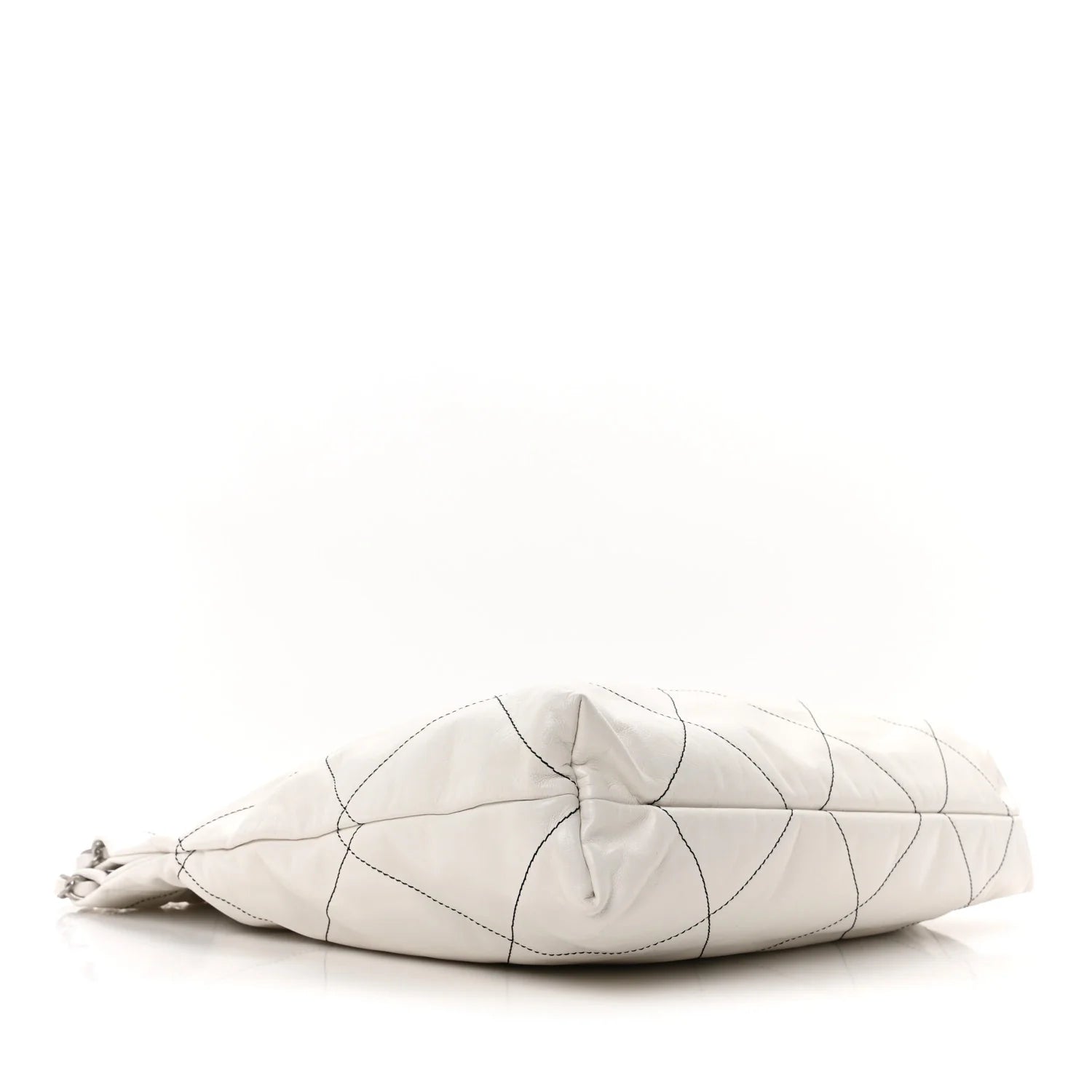 Shiny Calfskin Quilted  22 White Black