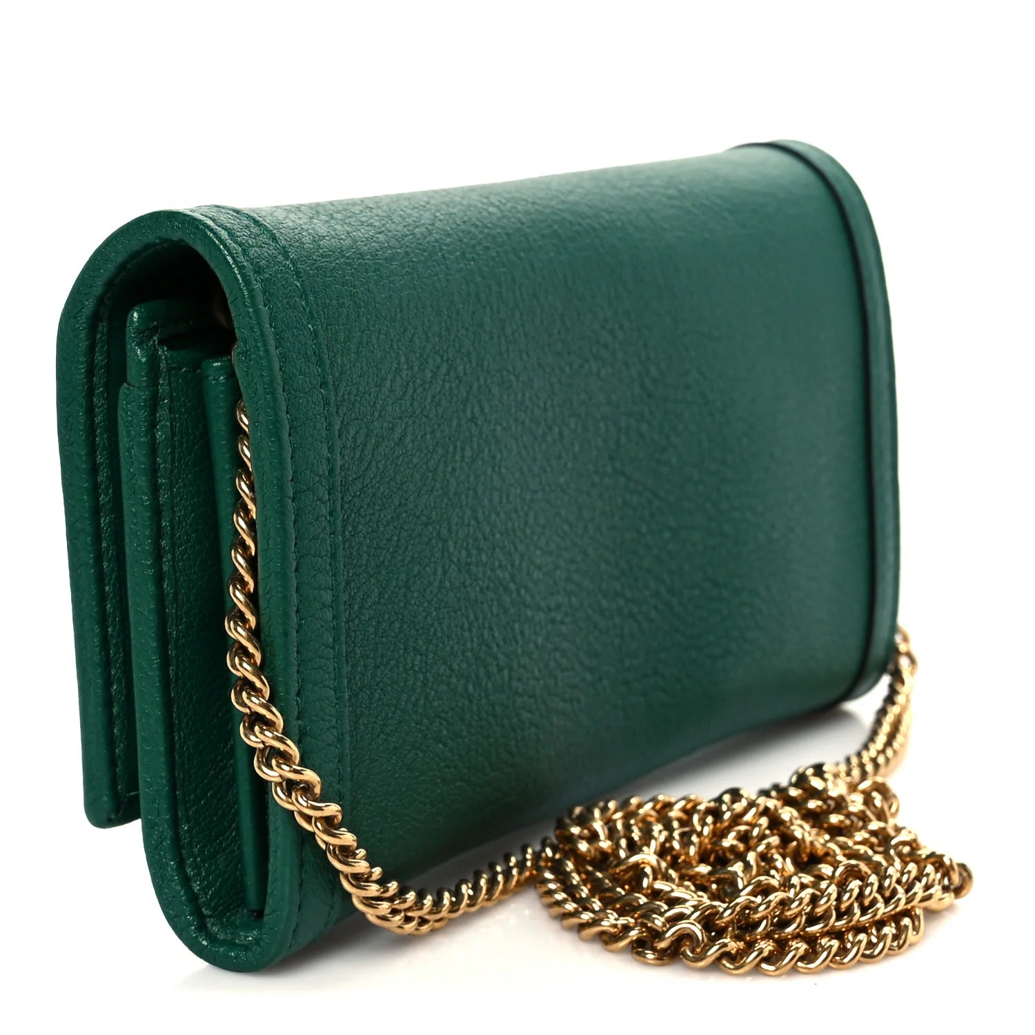 Wonka Grain Calfskin Diana Chain Wallet Black