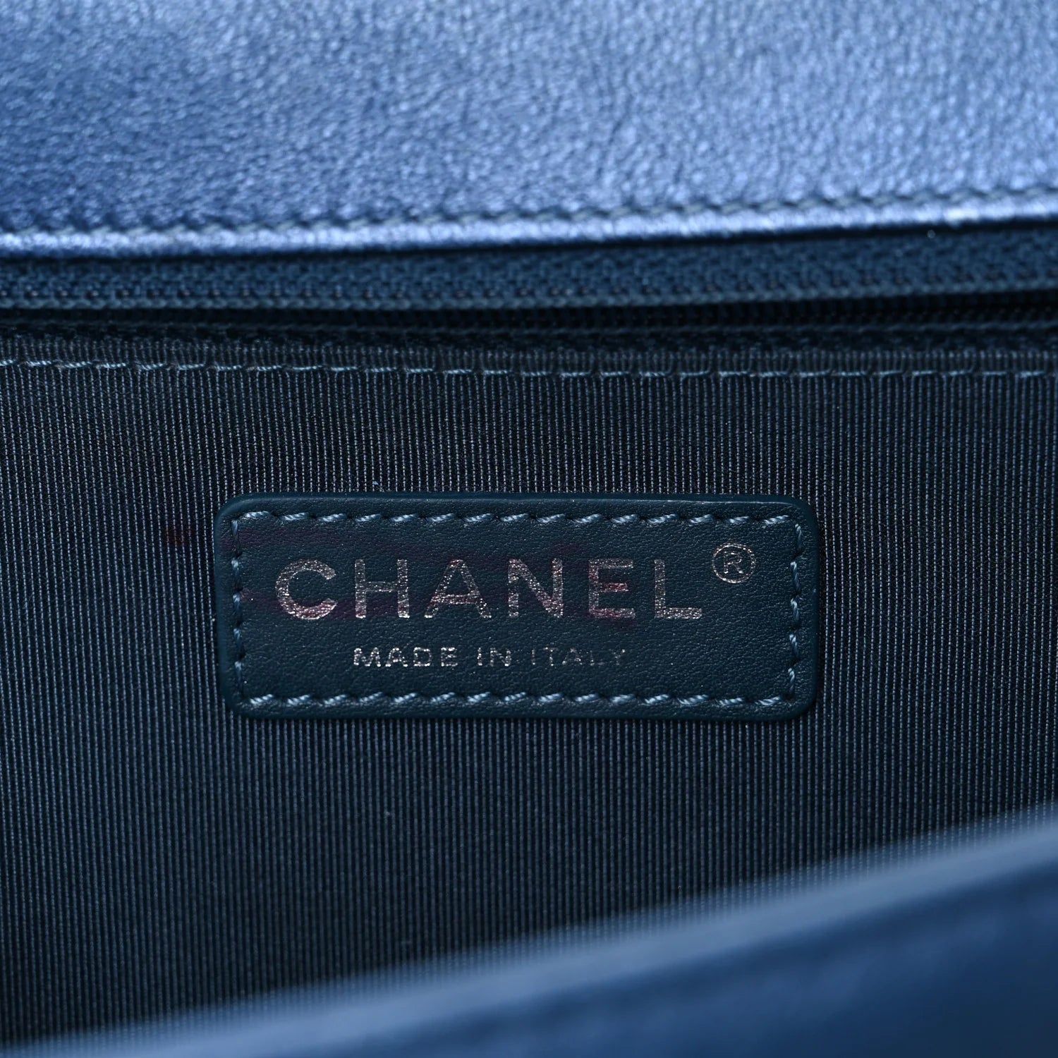 Perforated Lambskin Quilted New Medium Boy Flap Blue