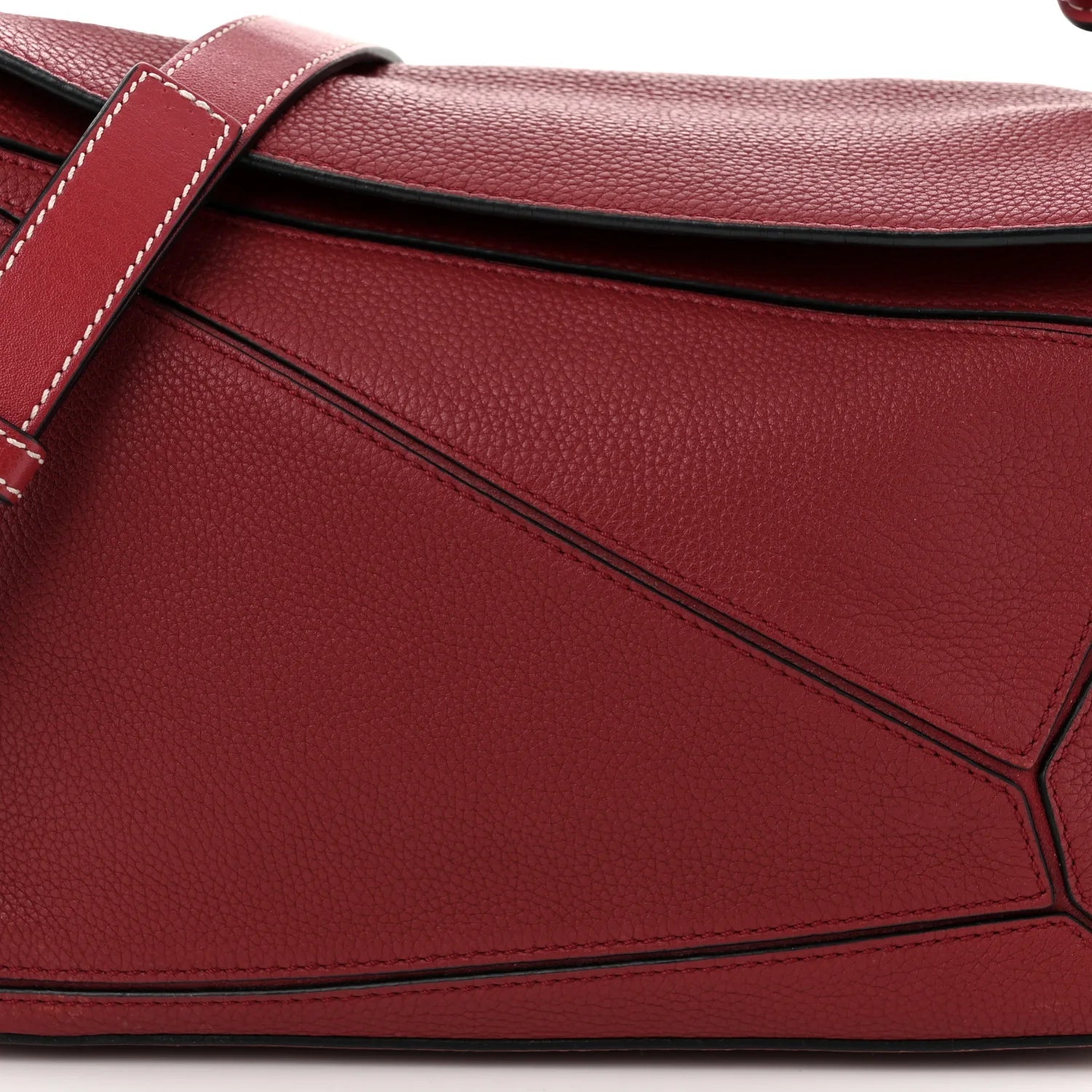Grained Calfskin Small Puzzle Bag Rouge