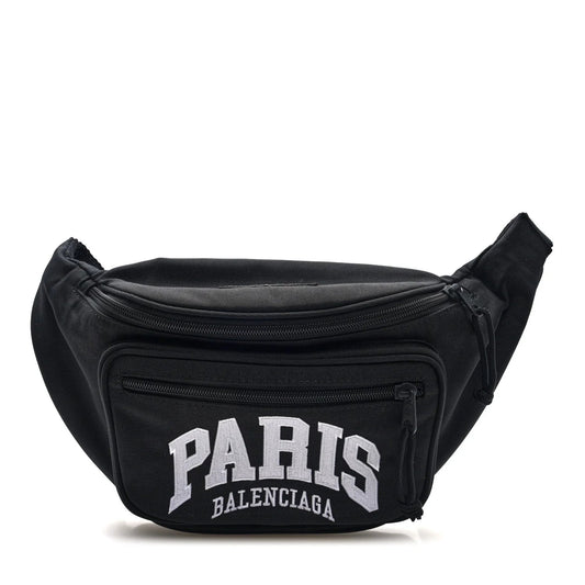 Nylon Canvas Paris Explorer Belt Bag Black