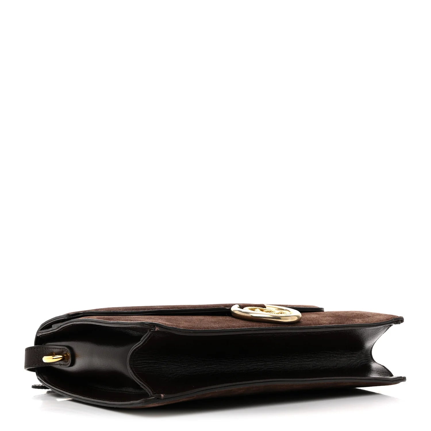 Suede Medium Torchon GG Ring Shoulder Bag Reflex Brown