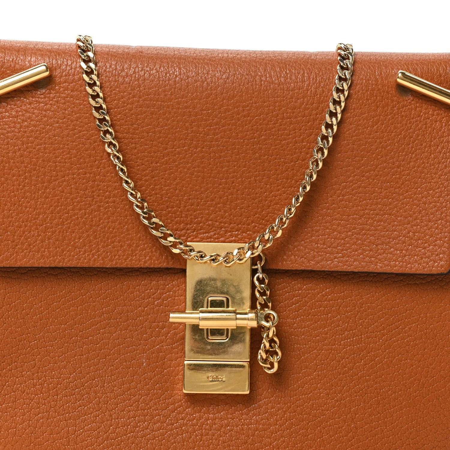 Grained Lambskin Mini Drew Shoulder Bag Caramel