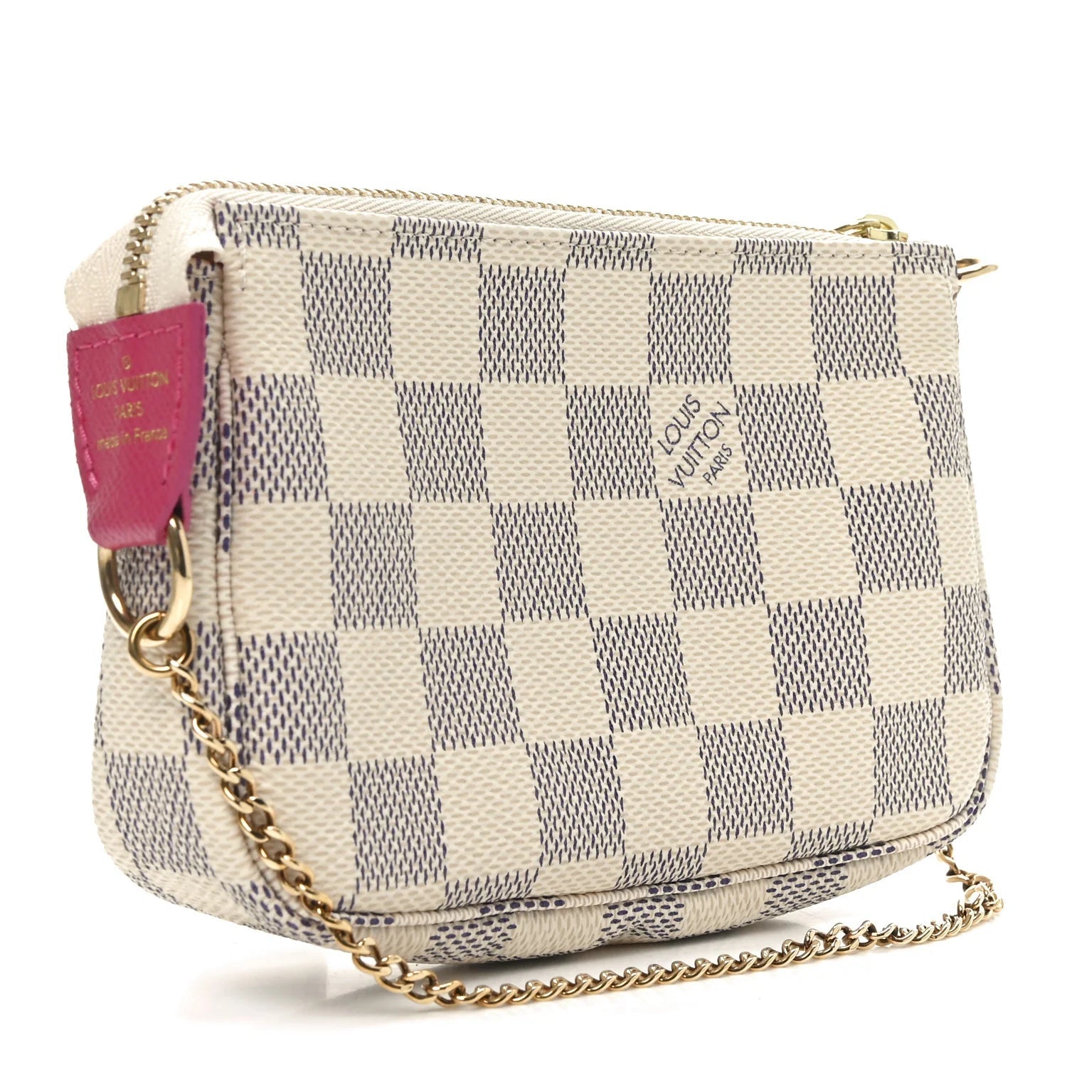 Damier Azur 2021 Christmas Animation Hollywood Mini Pochette Accessories Fuchsia