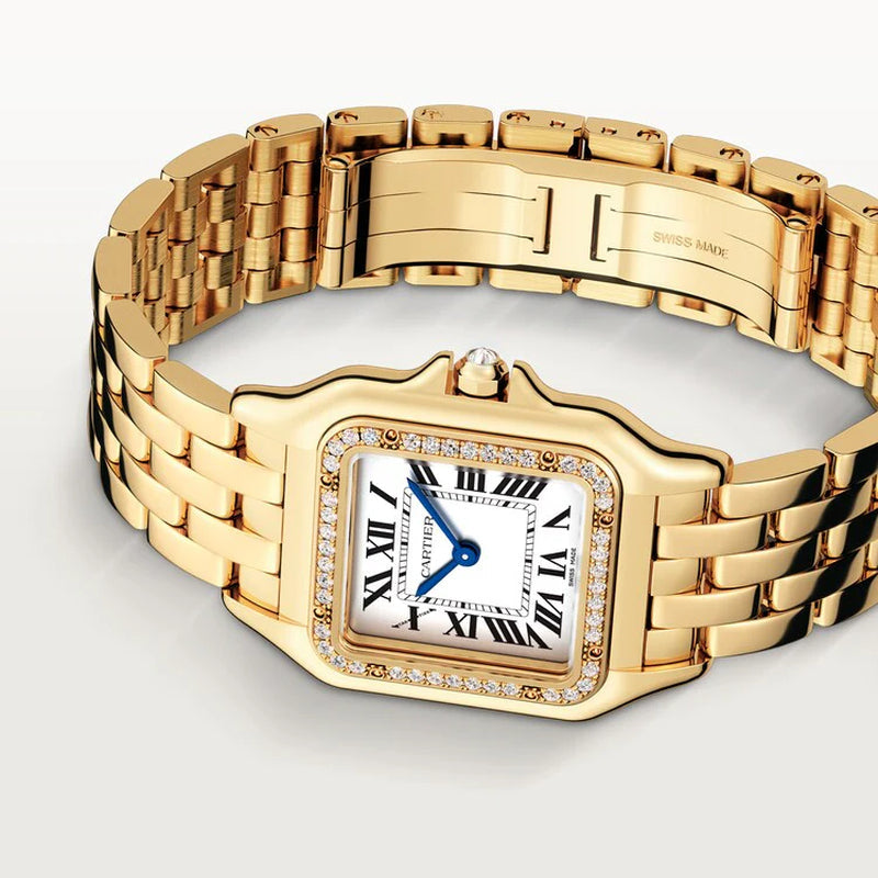 Unworn  Panthère De  Medium, 18K Yellow Gold, Diamonds, 27Mm X 36Mm, Ref# WJPN0016, Box and Papers