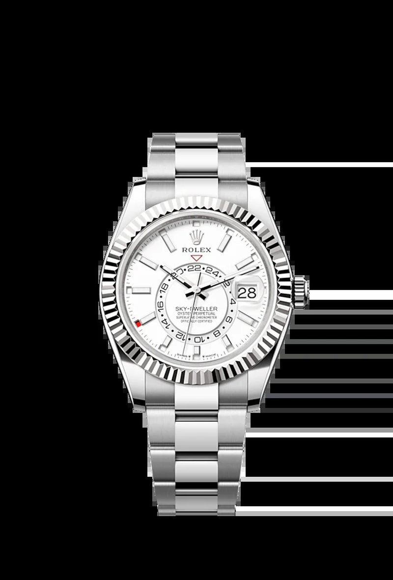 Sky-Dweller, 42Mm, Oystersteel and 18K White Gold, White, Oyster, Ref# 336934-0003