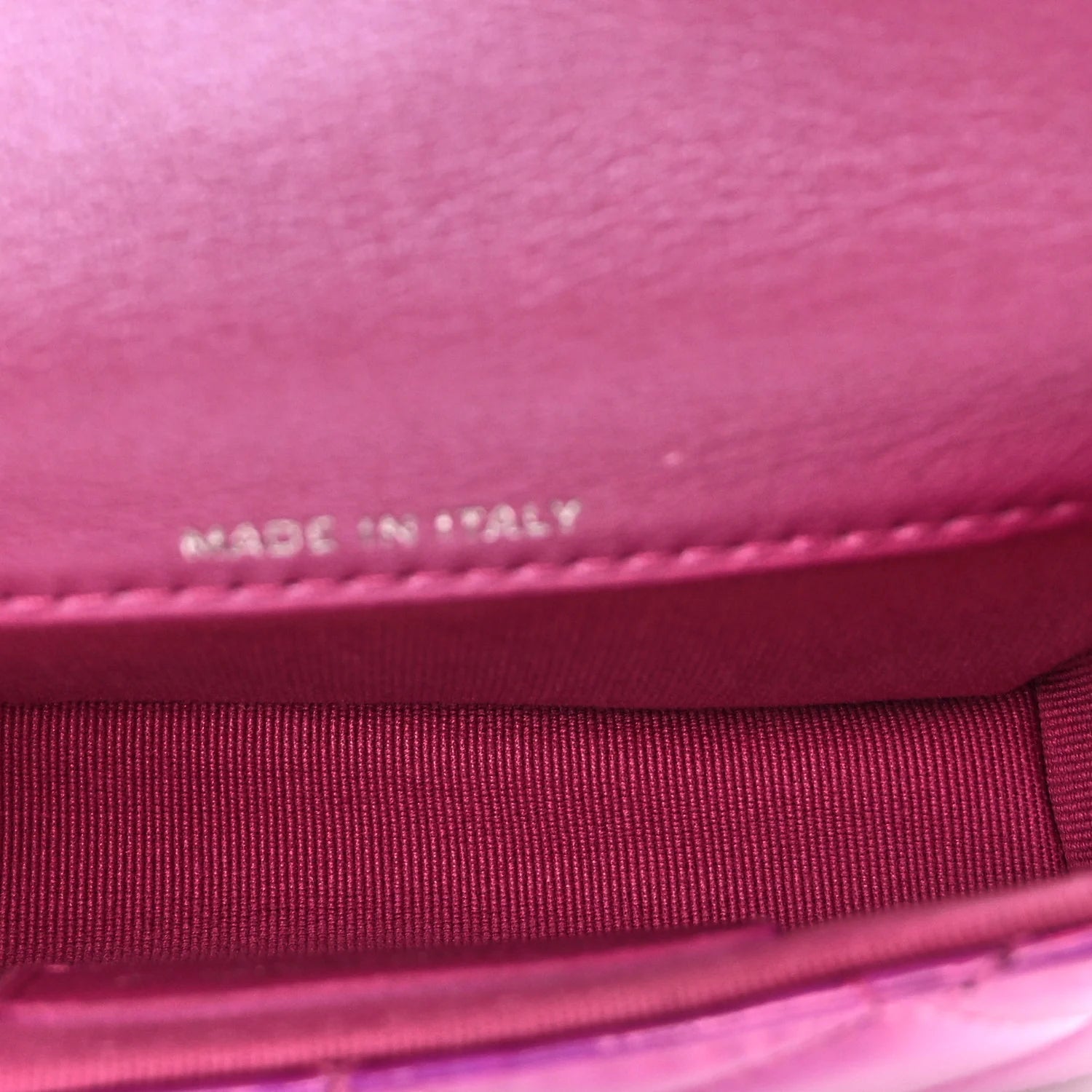 Patent Lambskin Quilted CC Hook Card Holder Pink