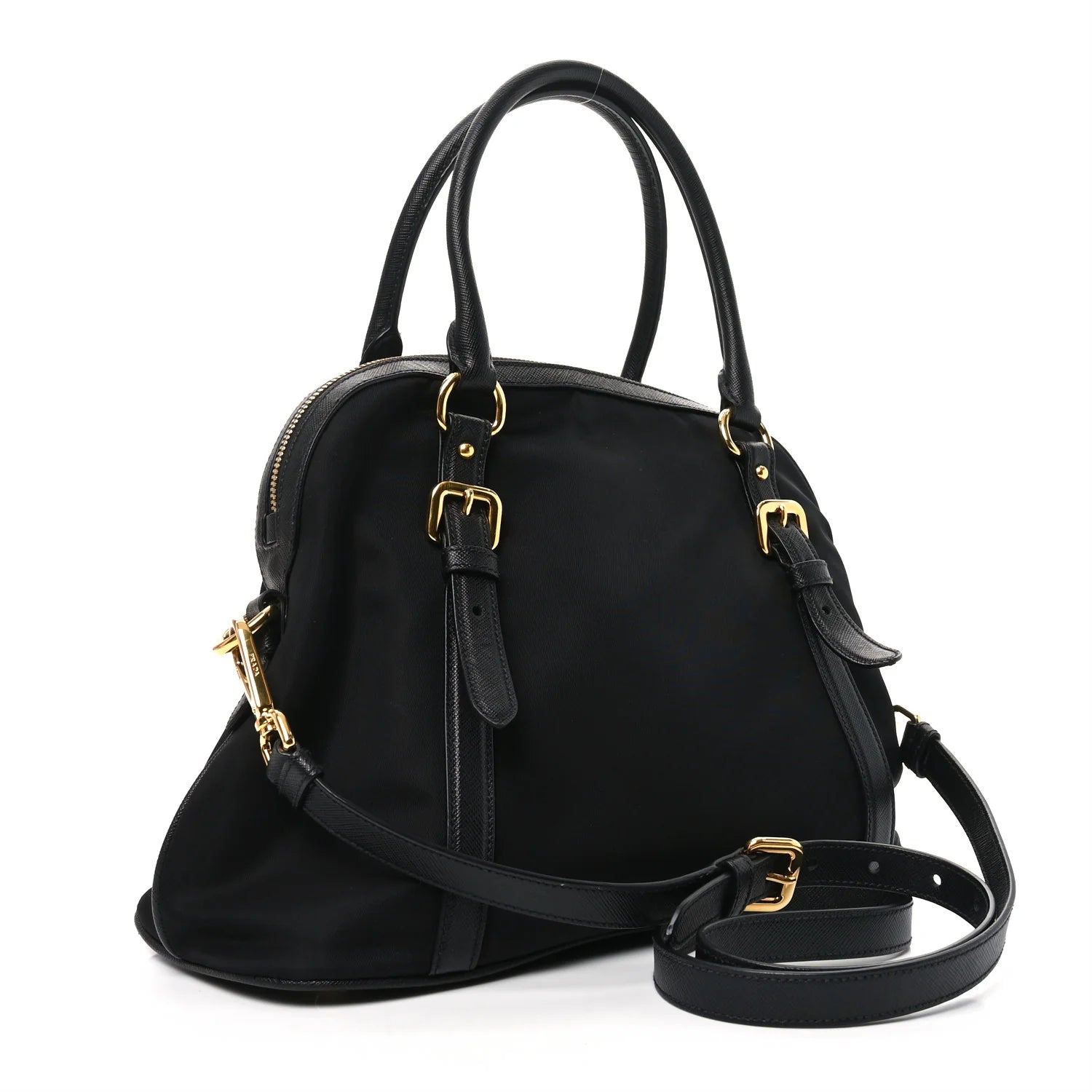 Tessuto Nylon Saffiano Small Tote Black