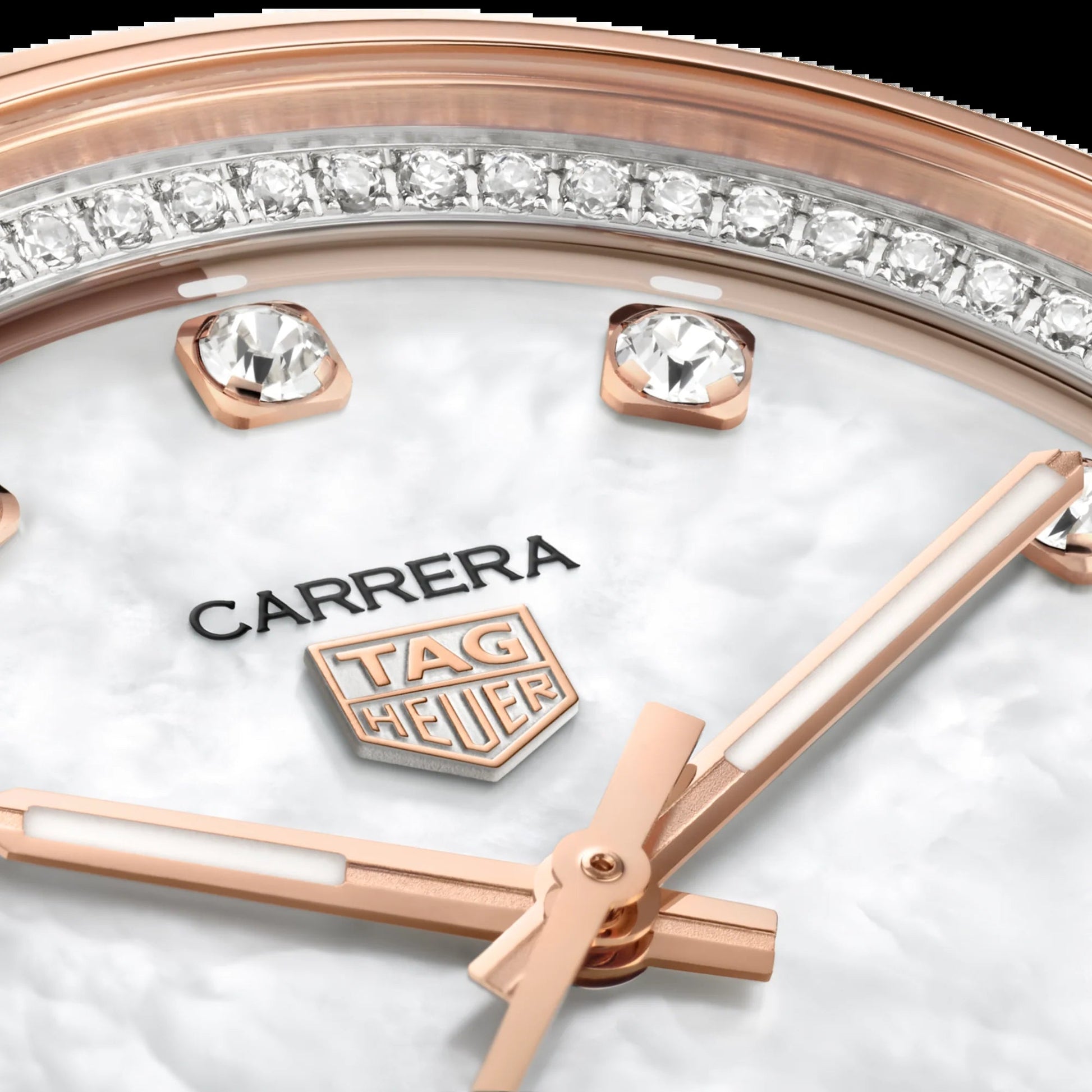 Unworn  Carrera Calibre 7 Date, Stainless Steel and 18K Rose Gold Set with Diamonds, 36Mm, Ref# WBN2351.BD0000, Box & Papers