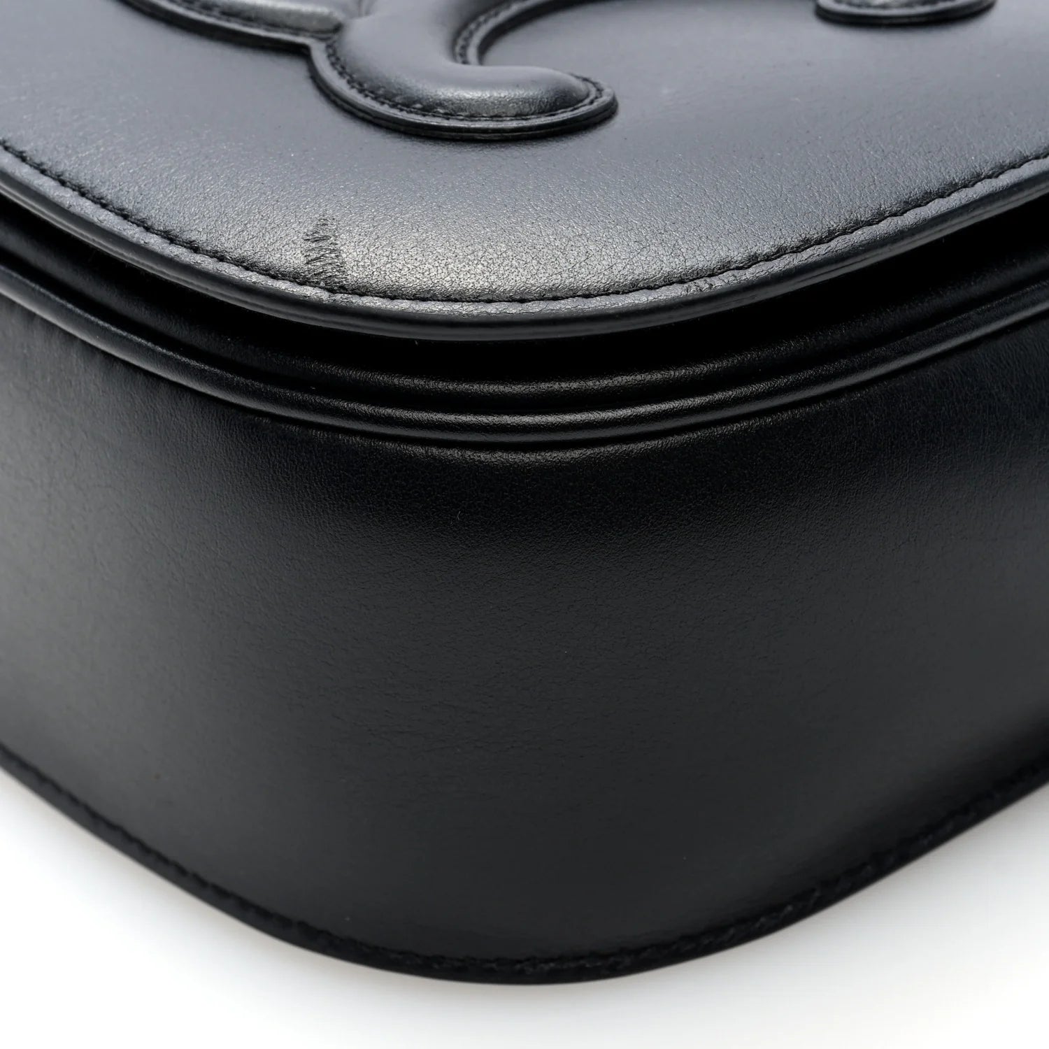 Smooth Calfskin Cuir Triomphe Folco Crossbody Bag Black