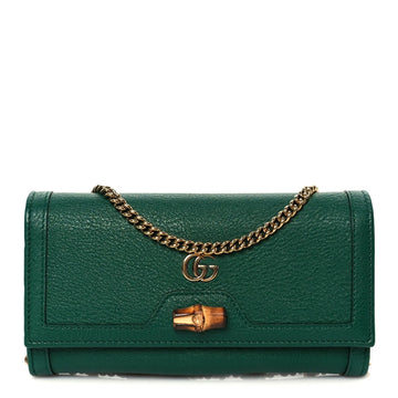 Wonka Grain Calfskin Diana Chain Wallet Black