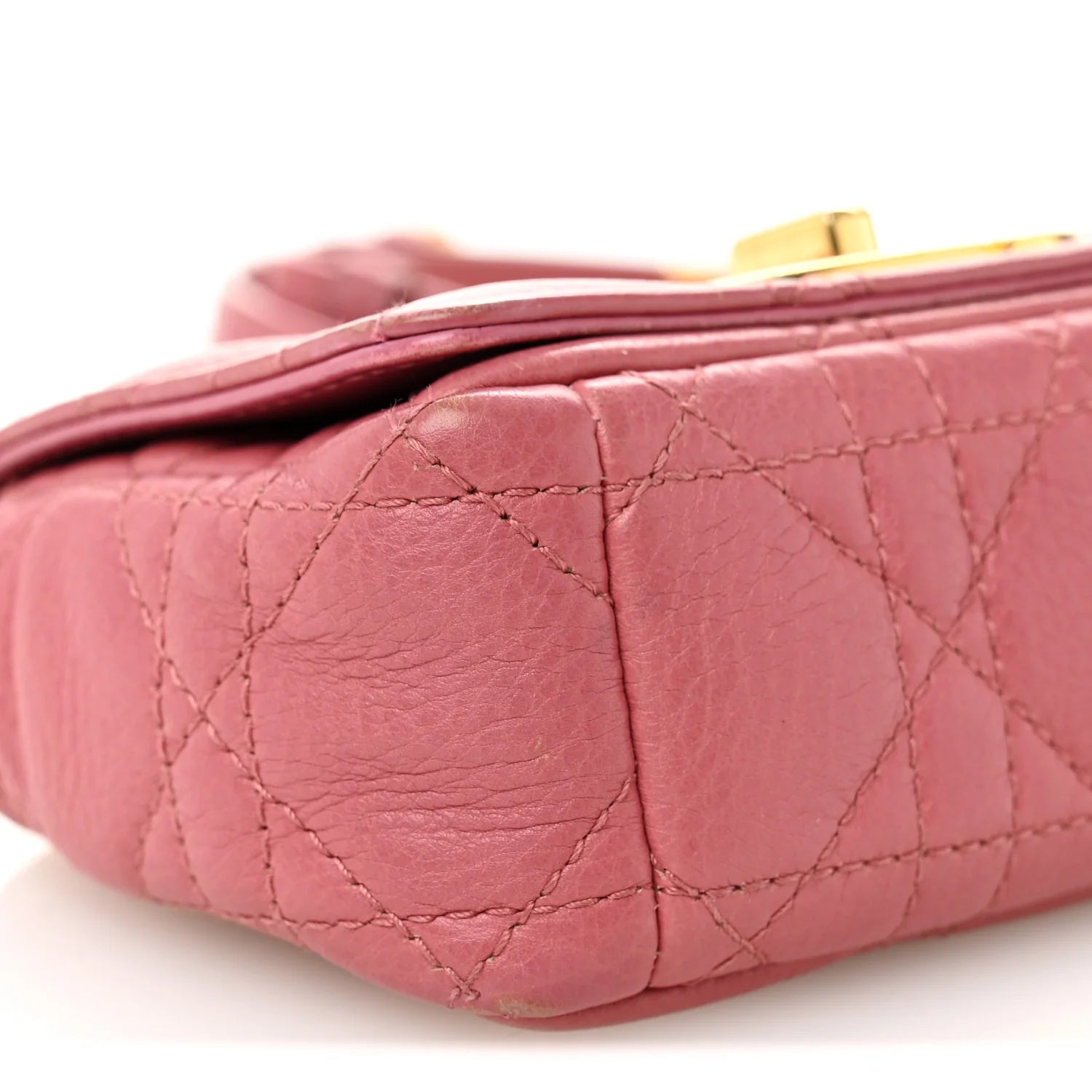 Supple Calfskin Cannage Micro Caro Bag Pink