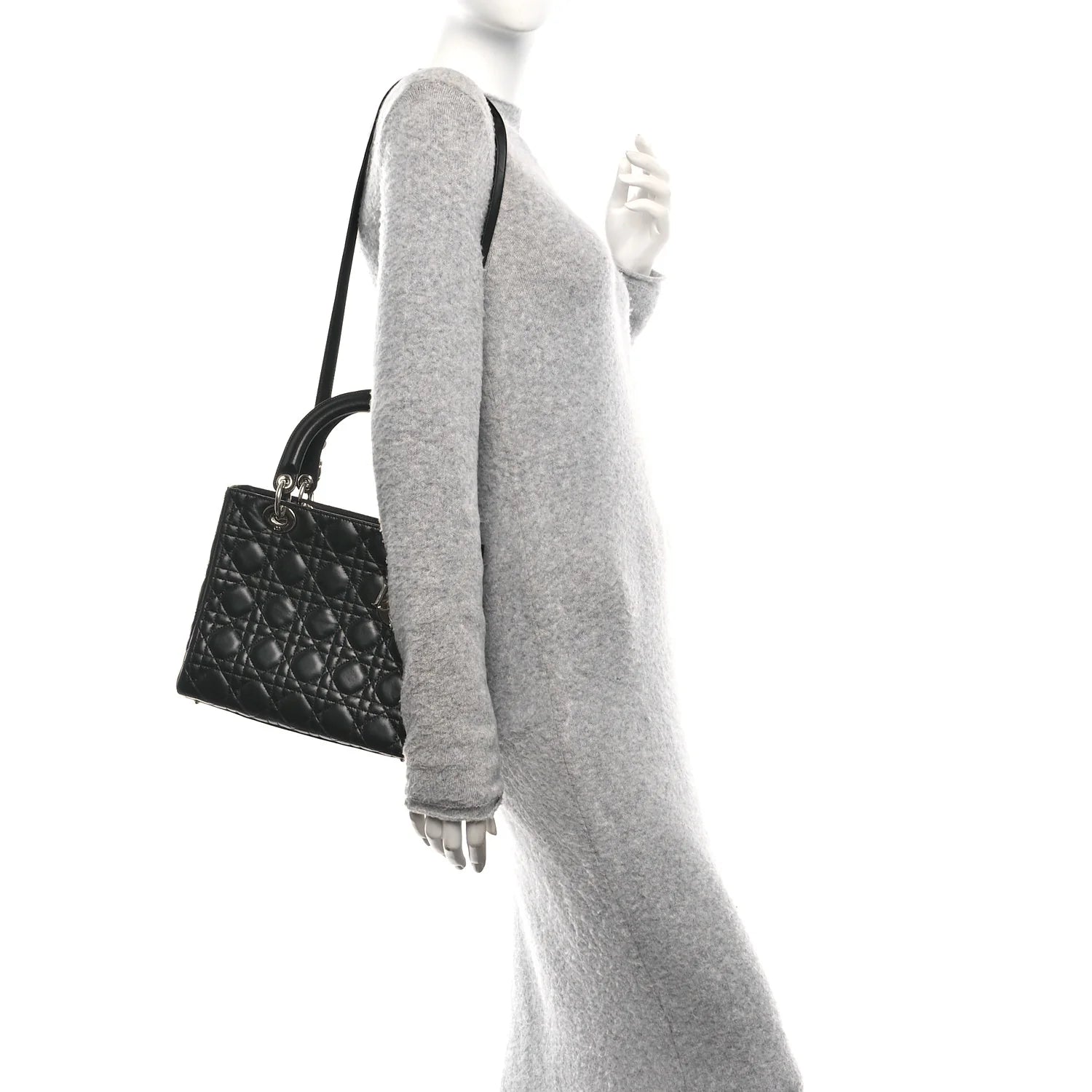 Lambskin Cannage Medium Lady Dior Black