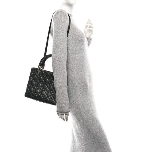 Lambskin Cannage Medium Lady Dior Black