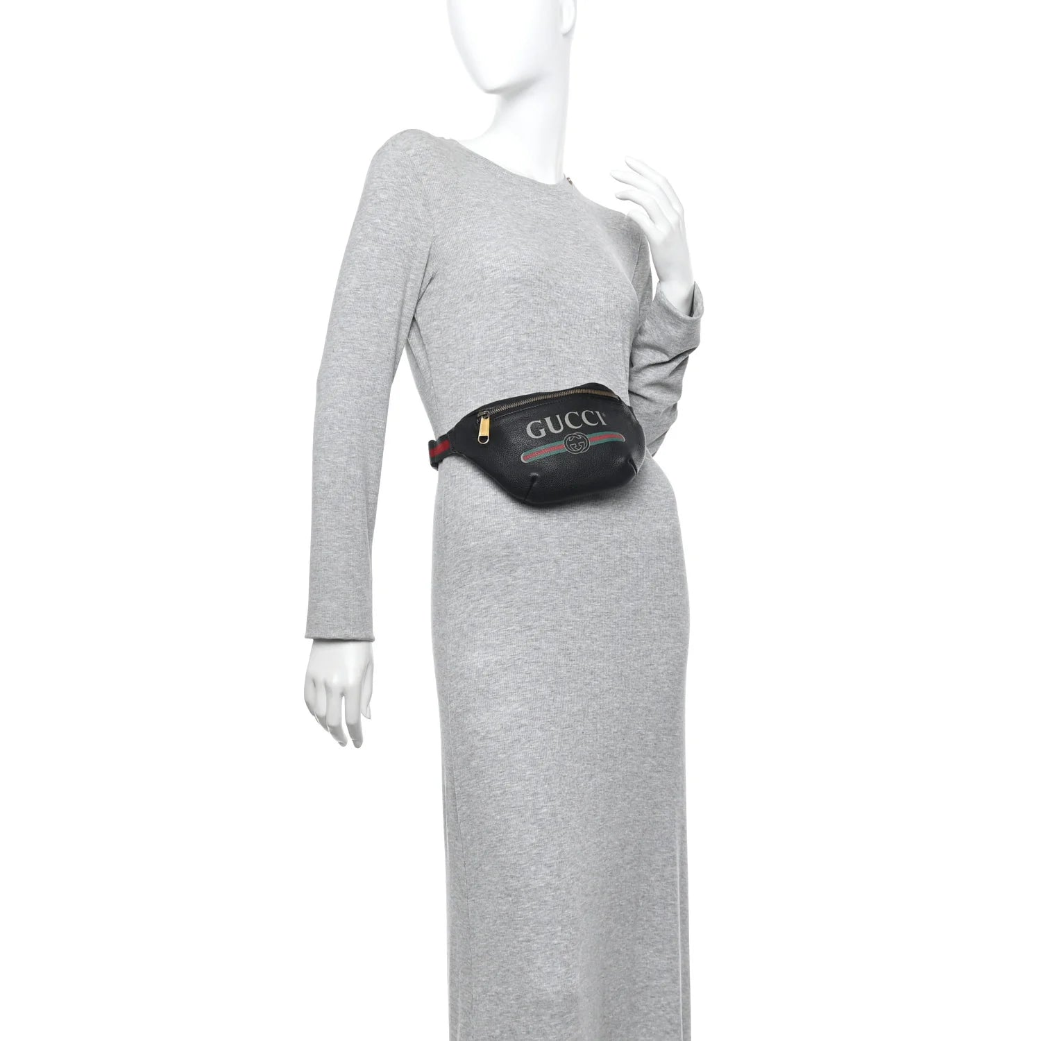 Grained Calfskin Small Logo Belt Bag Black