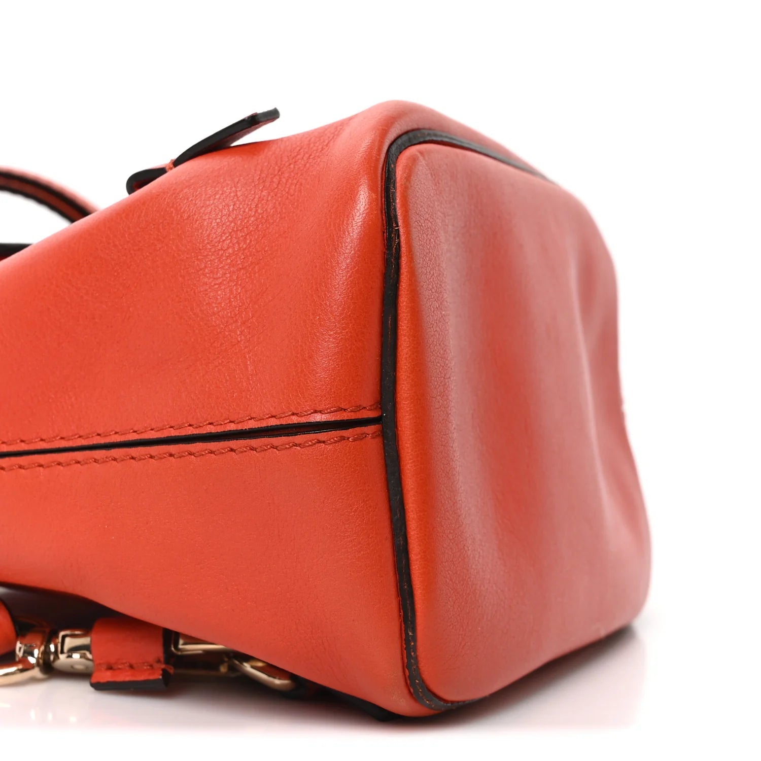 Suede Calfskin Mini Faye Backpack Sepia Red