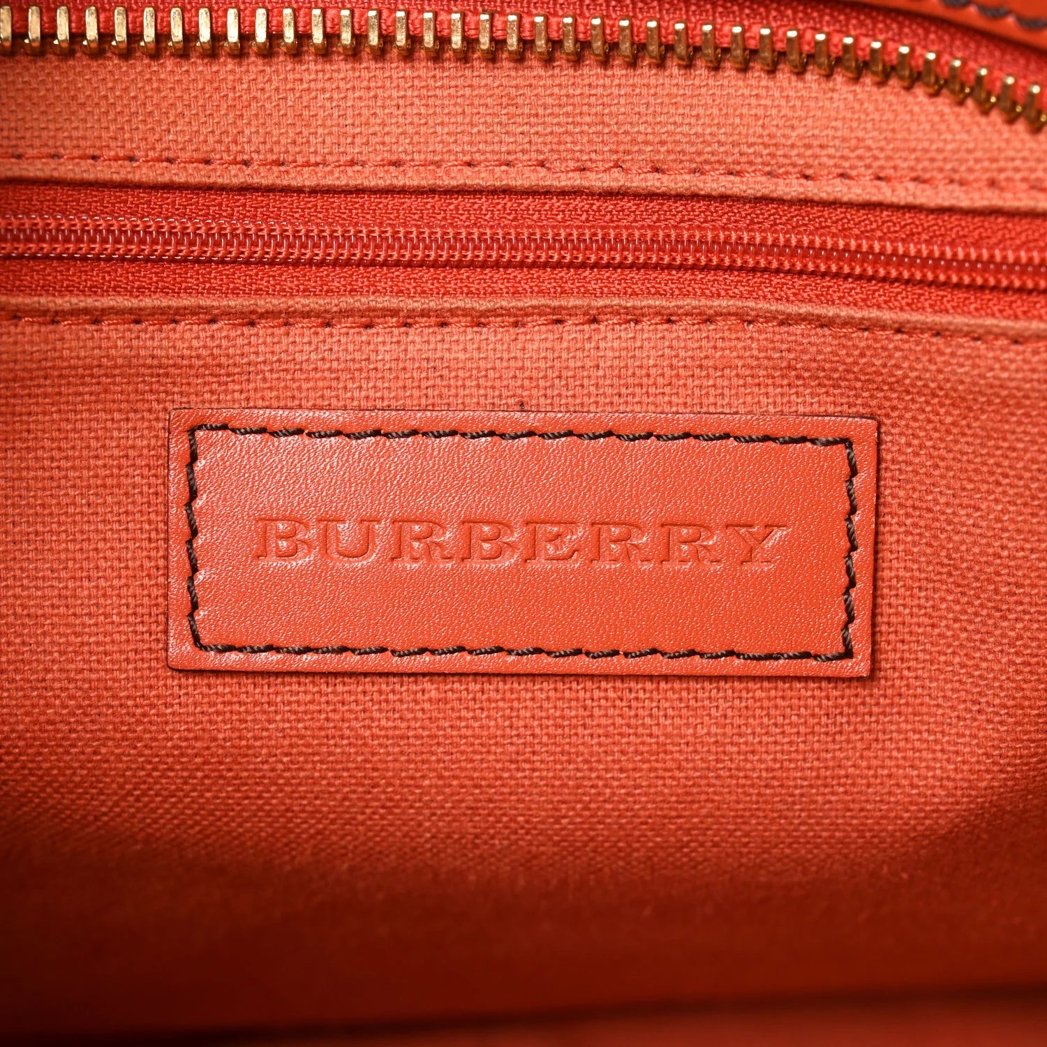 Grainy Calfskin Medium Dennet Brogue Tote Tangerine