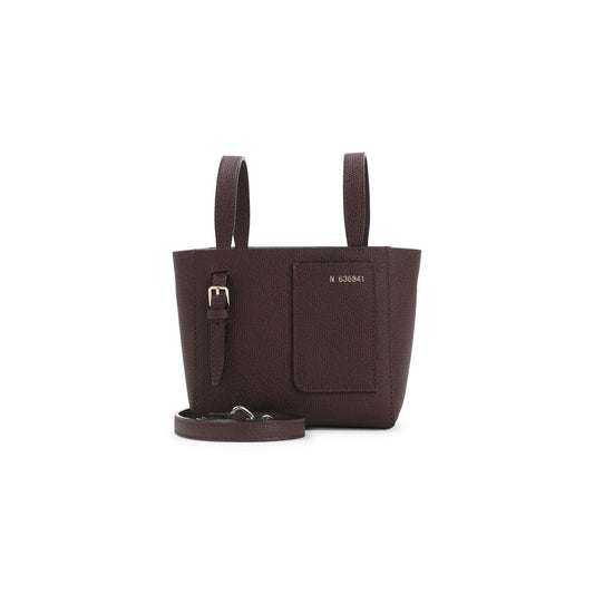 DARK RED BUCKET MINI CALF LEATHER SHOULDER BAG