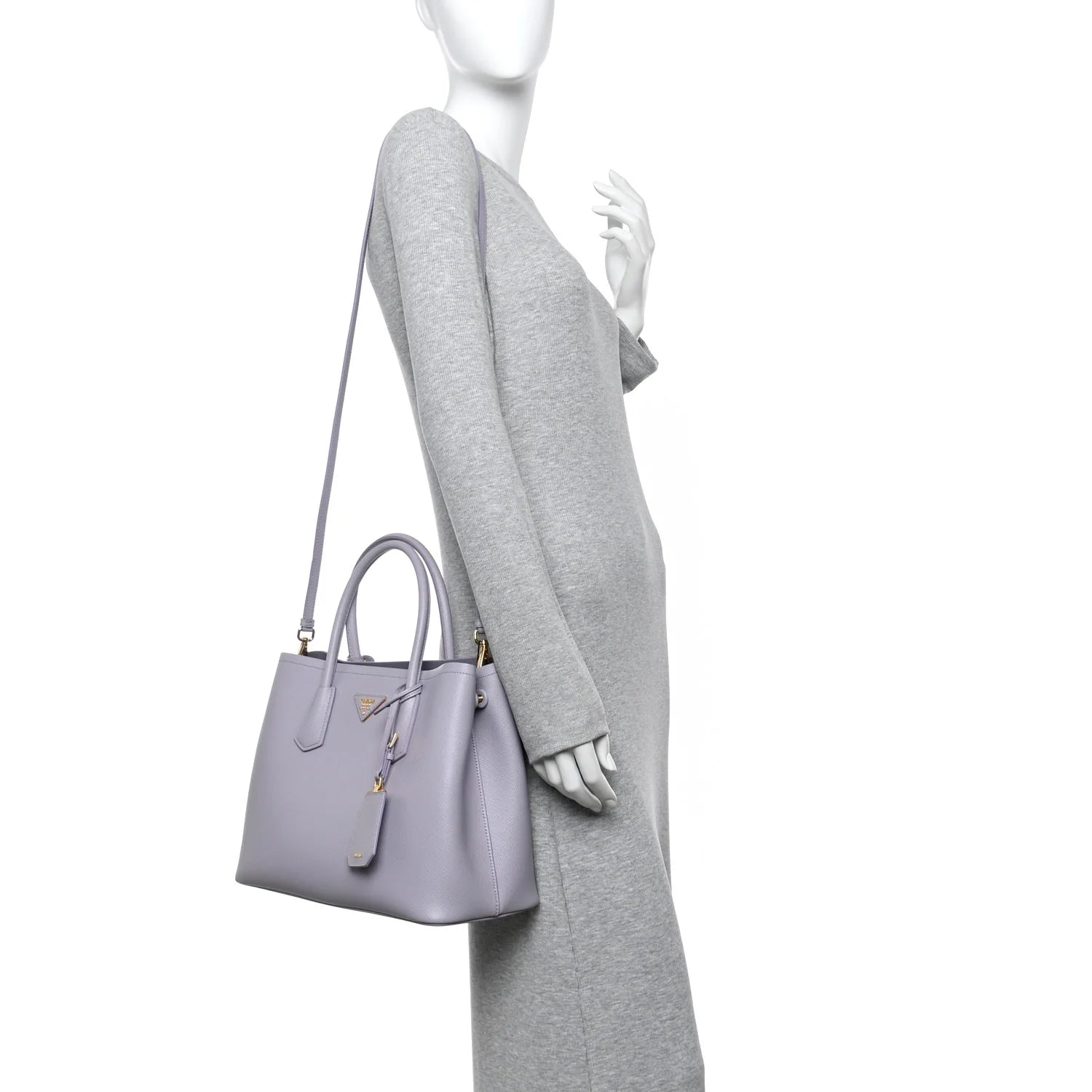 Saffiano Cuir Small Double Bag Glicine