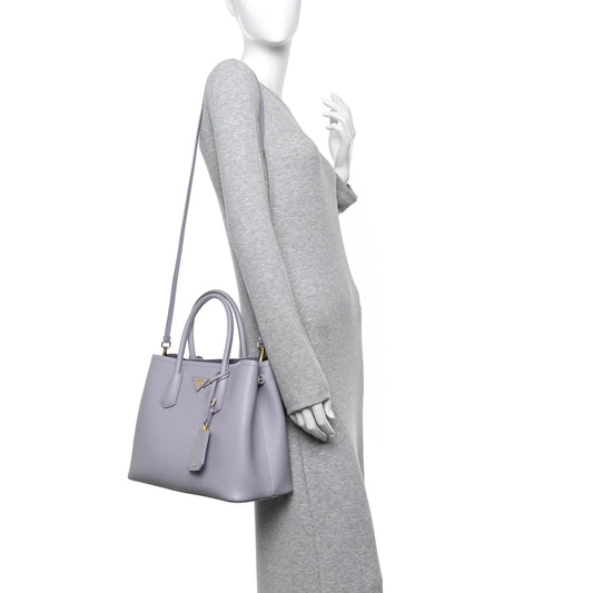 Saffiano Cuir Small Double Bag Glicine