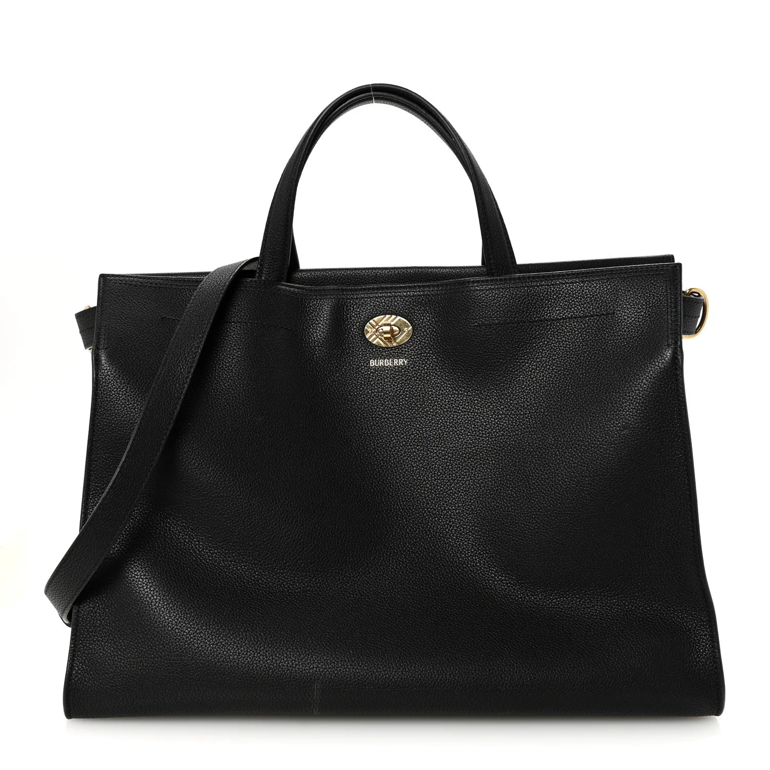 Grainy Calfskin Nova Check Small Cotswolds Tote Black